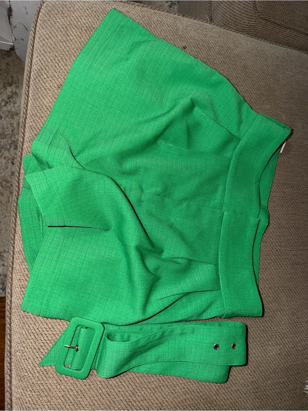 Flying Tomato High Waist Shorts in Bright Green with Matching Belt